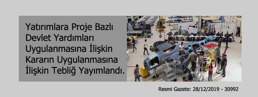 Proje Bazlı Teşvik Tebliği 2020