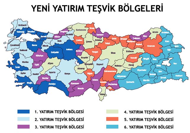 Yeni Yatırım Teşvik Bölgeleri Haritası Yeni Yatırım Teşvik Bölgeleri Haritası